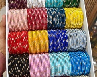 Kundan Bridal Bangle Set: Indian Wedding Chudiyan, Multi-Color Brass Bangles