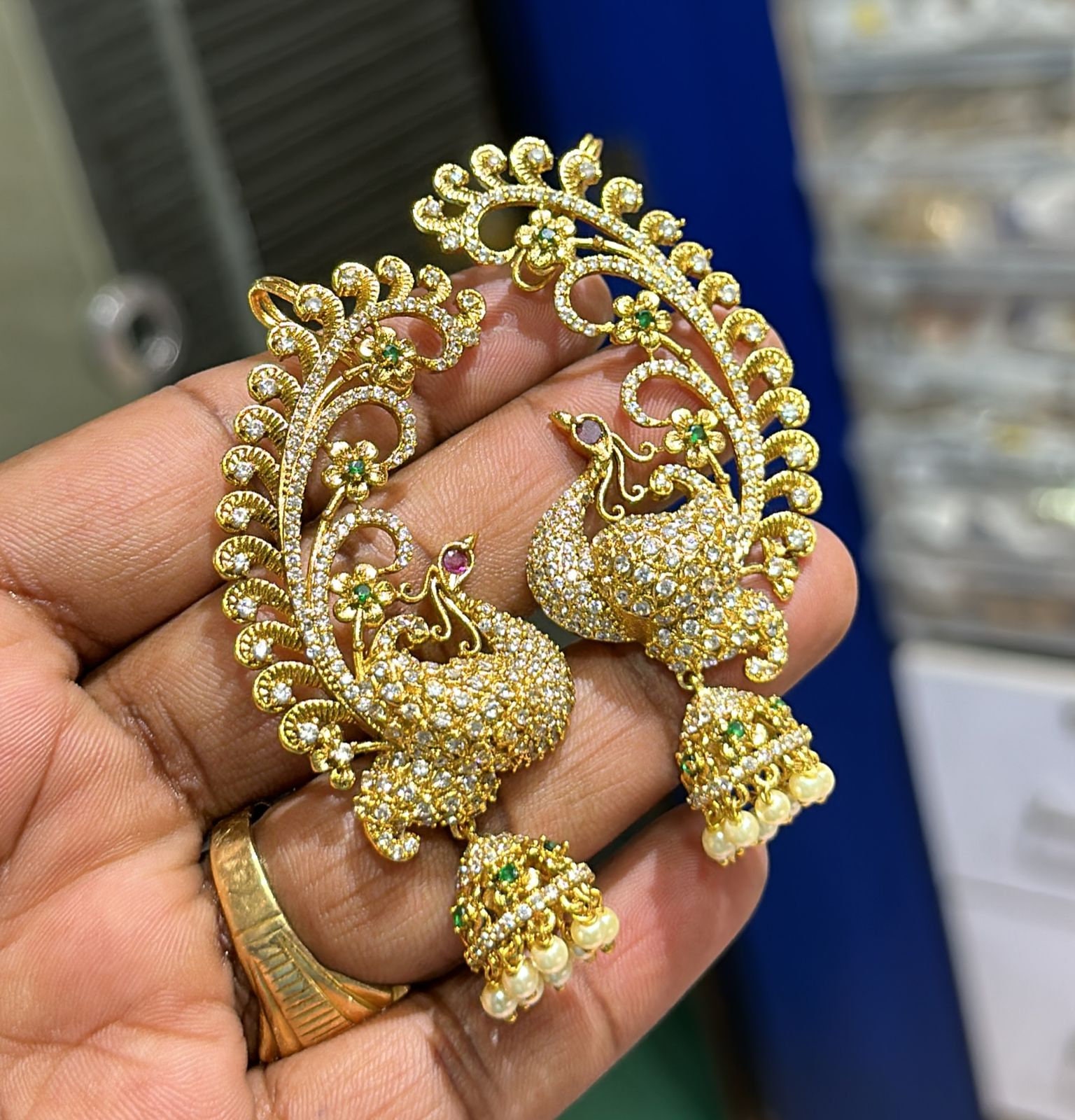 Ethnic And Contemporary Copper Peacock Meenakari Laheriya Earrings Set at  Rs 250/piece in Mumbai
