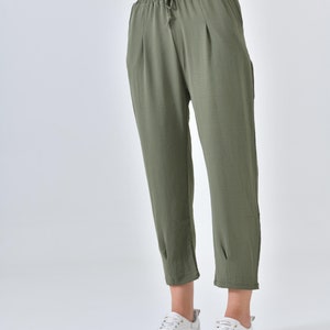 Women's Elastic Waist Ayrobin Trousers Palazzo Trousers Casual Trousers Women's Work Trousers By DIVESSE image 3