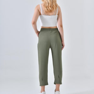 Women's Elastic Waist Ayrobin Trousers Palazzo Trousers Casual Trousers Women's Work Trousers By DIVESSE image 4