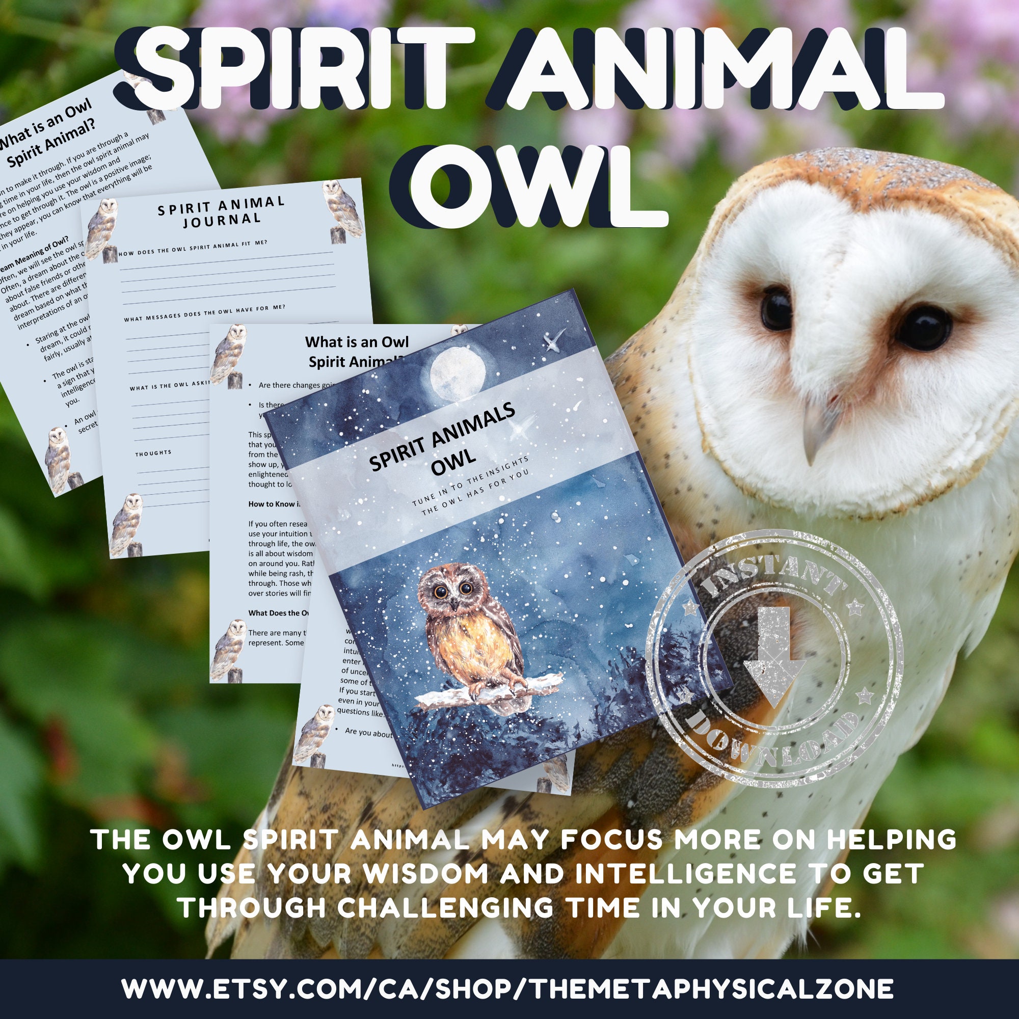 Spirit Animal Owl Journal Guidebook Messages Spiritual - Etsy Spirit Animal Owl Journal Guidebook Messages Spiritual - Etsy