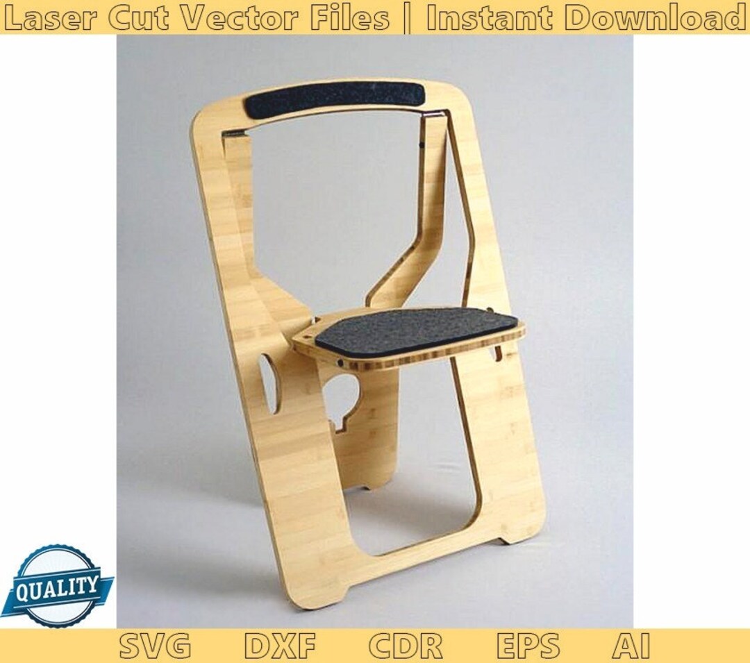 Folding Chair. Laser Cut Files SVG DXF CDR Vector Plans, Files Instant Download, Cnc Pattern