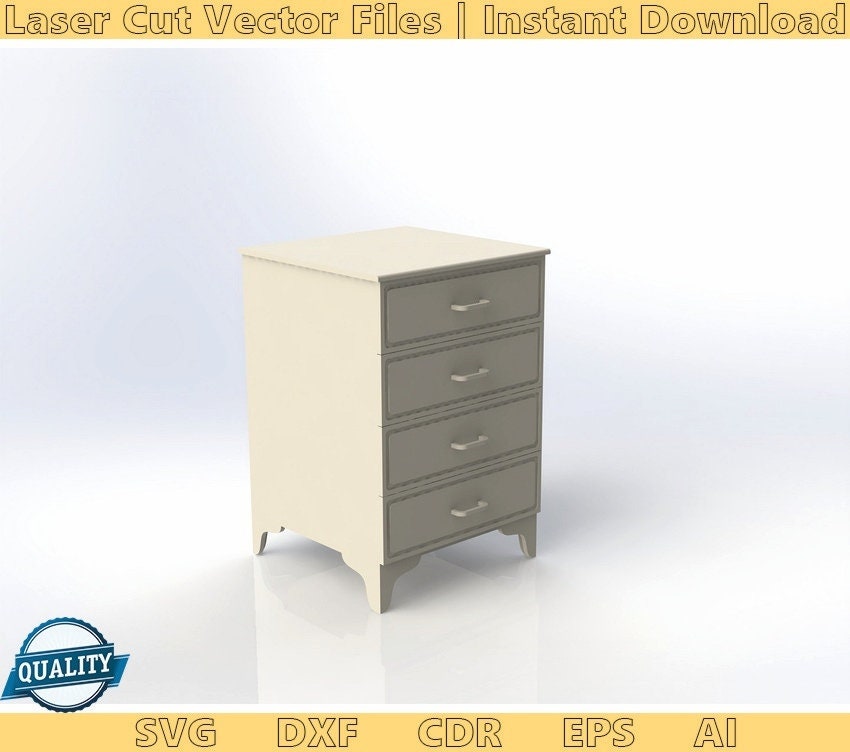 Laser cut files SVG Chest of drawers CDR vector file DXF cnc file dxf ...