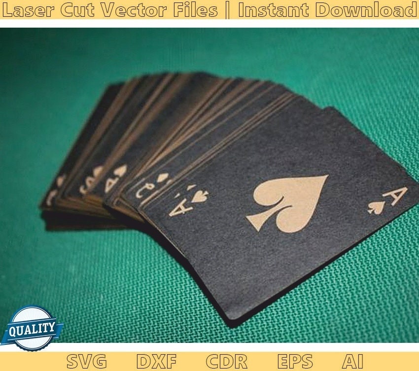 Playing Cards. Laser Cut Files SVG DXF CDR Vector Plans Files - Etsy ...