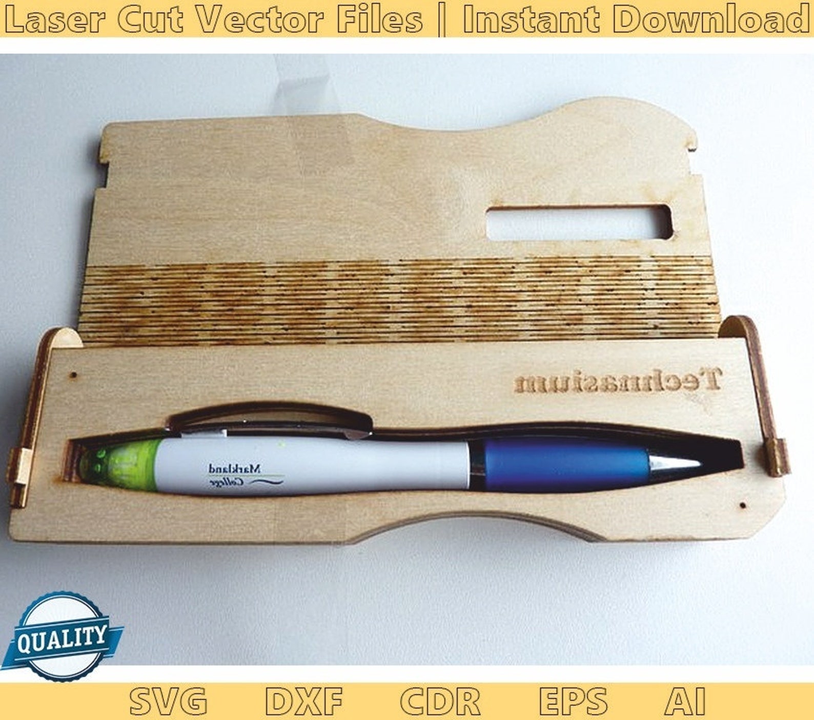 Pen case. Laser cut Files SVG DXF CDR vector plans files Etsy