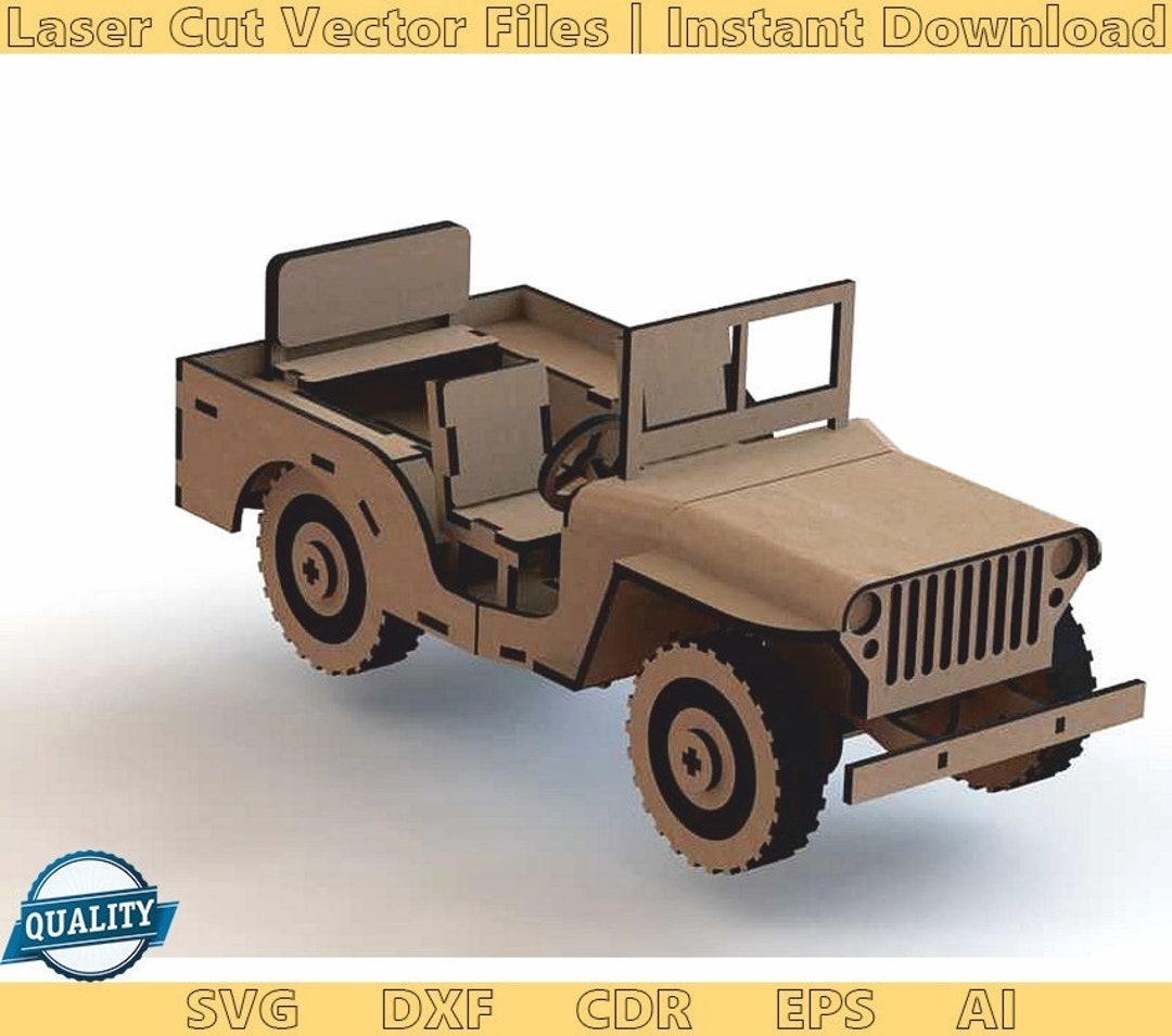 Jeep. Laser Cut Files SVG DXF CDR Vector Plans Files Instant Etsy