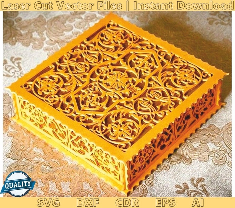 cnc pattern laser cut files Instant download cnc cut Laser cut Files SVG DXF CDR vector plans Carved Casket