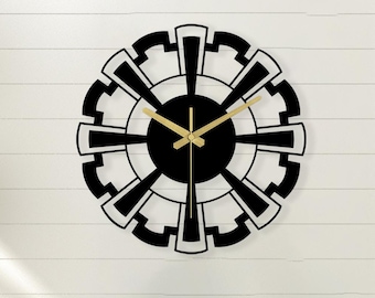 Reloj de pared geométrico de metal: sombra 3D, movimiento silencioso.