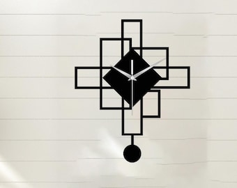 Reloj de pared geométrico de metal: decoración moderna con sombras 3D