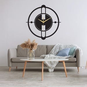 Modern Metal Wall Clock: 3D Shadow Effect, Silent Art Decor