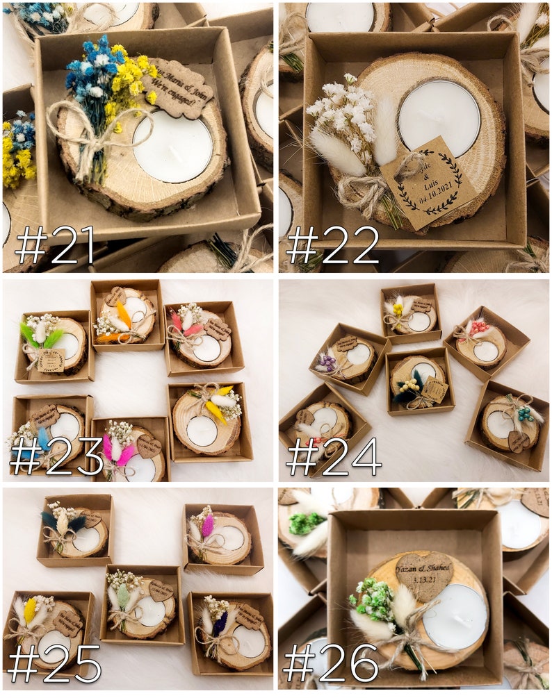 Custom Wedding Gift for Guests Personalized Wedding showers personalized candle Thank you favors Wooden favors Bulk Wedding Invitations