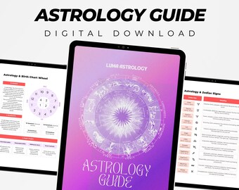 Astrology Birth Chart Guide -  Digital or Printable Beginners Zodiac Cheat Sheet