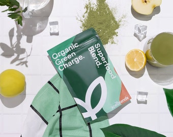 Organic Moringa, Ashwagandha, Spirulina, Chlorella, 150g 7 superfoods to - Improve immunity, detox, lower stress! 100% natural