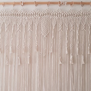 Handmade Macrame Wall Curtain / Macrame Window Curtain / Macrame Door Curtain / Bohemian Geometric Art Decor