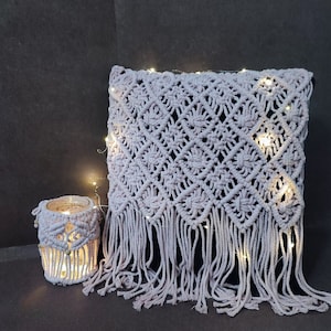 Handgemaakte macrame kussensloop, kussensloop