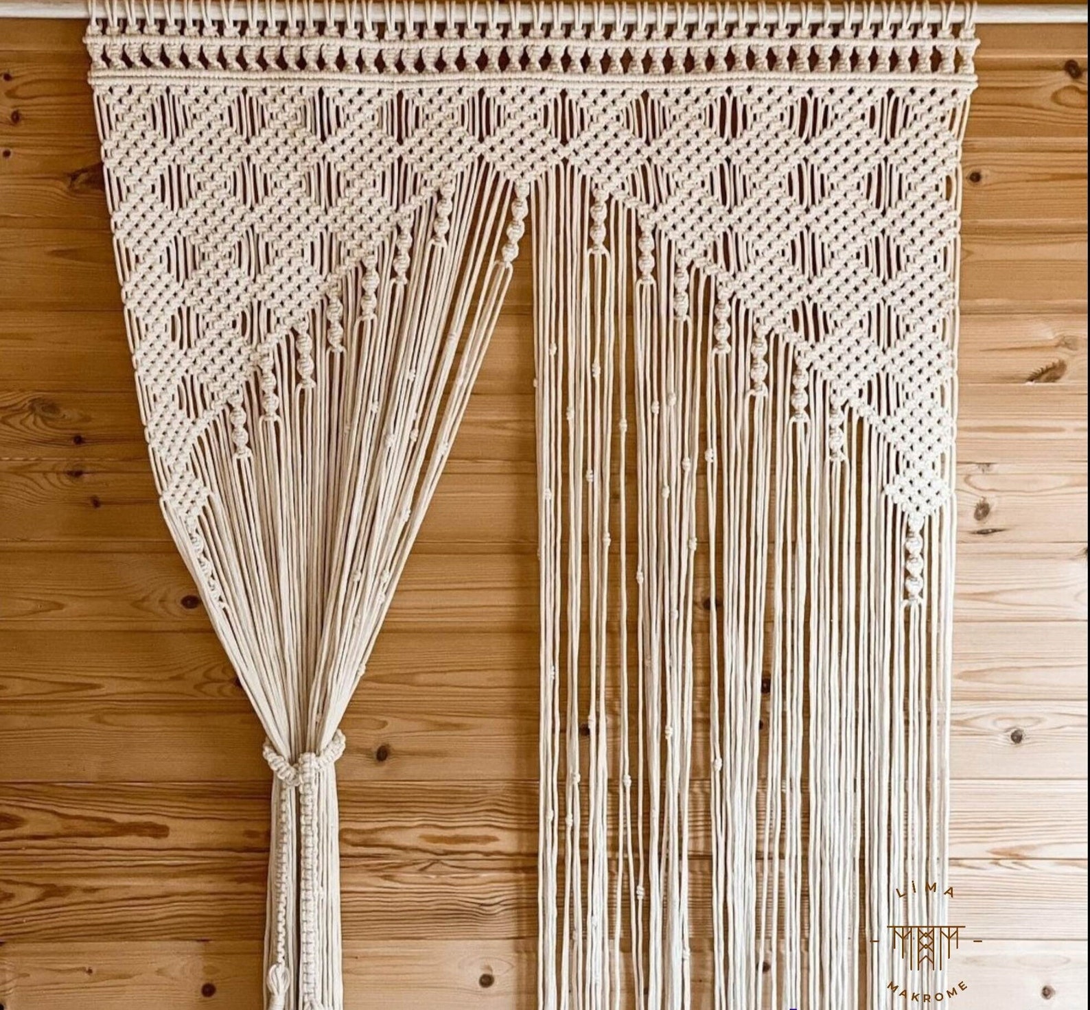 Macrame Curtain Macrame Window Curtain Macrame Door Curtain Etsy