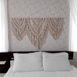 Large Macrame Wall Hanging: Boho Fiber Art Tapestry