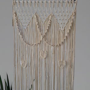 Rideau en macramé fait main : tenture bohème à la porte de la fenêtre, coton anti-allergique