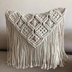 Handgemaakte macrame kussensloop, kussensloop