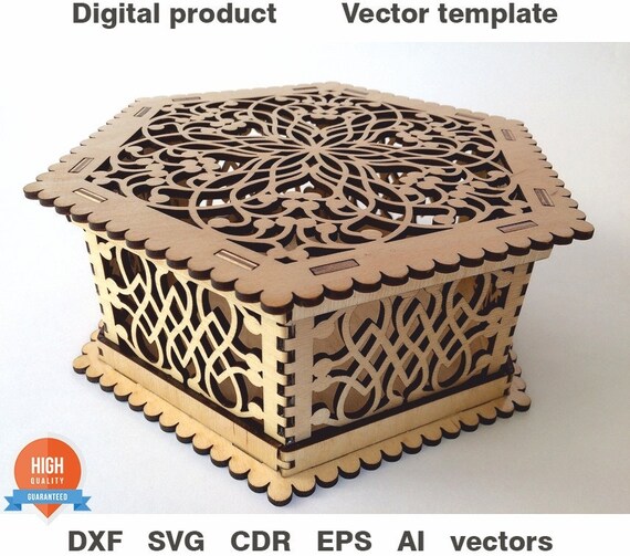 laser cut svg cnc cut template for laser plan for cnc Casket Package Vector model SVG dxf woodworking plans cnc patterns