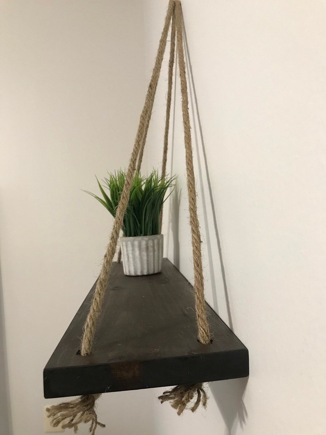 Handmade Hanging Rope Shelf Made of pine Etsy
