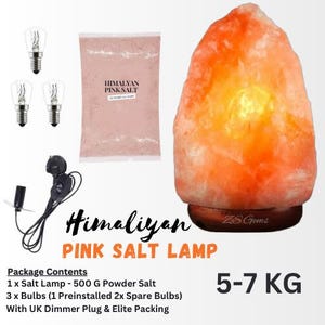 Himalayan Salt Lamp 5-7 KG 100% Original Crystal Rock Salt Lamp NATURAL HEALING - Himalayan Salt Lamp WIth Free 500 Gm Pink Salt and 3 Bulbs
