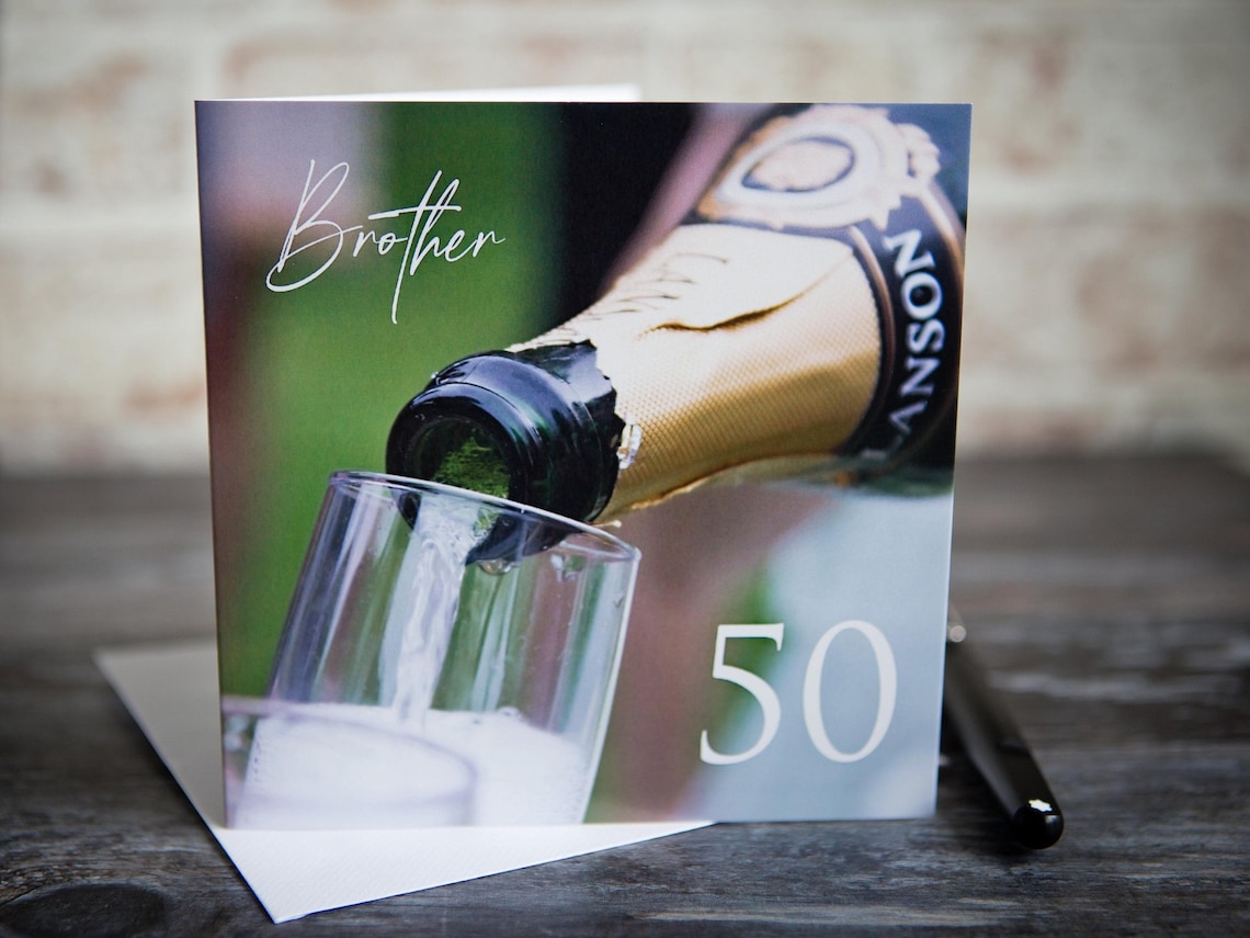 Brother Happy 50TH Birthday Card Happy 50th Birthday Brother Etsy