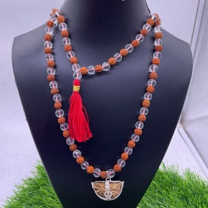 1 mukhi Rudraksha mit Sphatik Rudraksha Mala 8mm