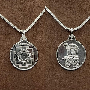 Dhumavati Yantra Silver Locket  With Silver Chain