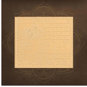 Shani Yantra Gold Plated