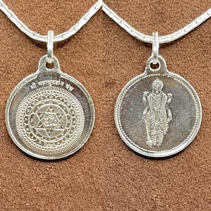 Maha Sudarshan Silver Locket Yantra With Silver chain