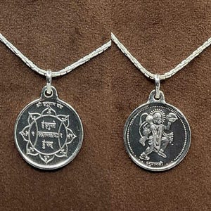 Hanuman Locket Yantra in Silver With Silver Chain