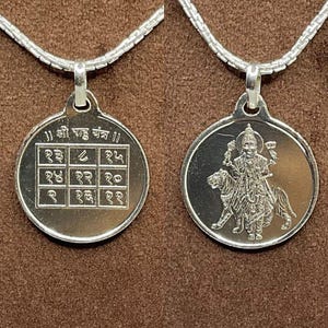 Silver Rahu Locket Yantra With Silver Chain