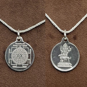 Kaal Bhairav Silver Yantra Locket With Silver Chian
