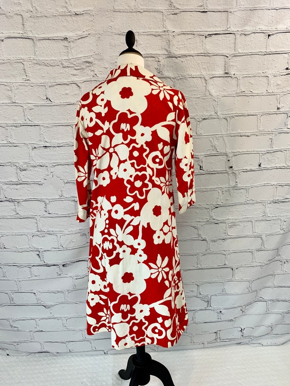 Vintage Flutterbye Red and White floral dress - image 6