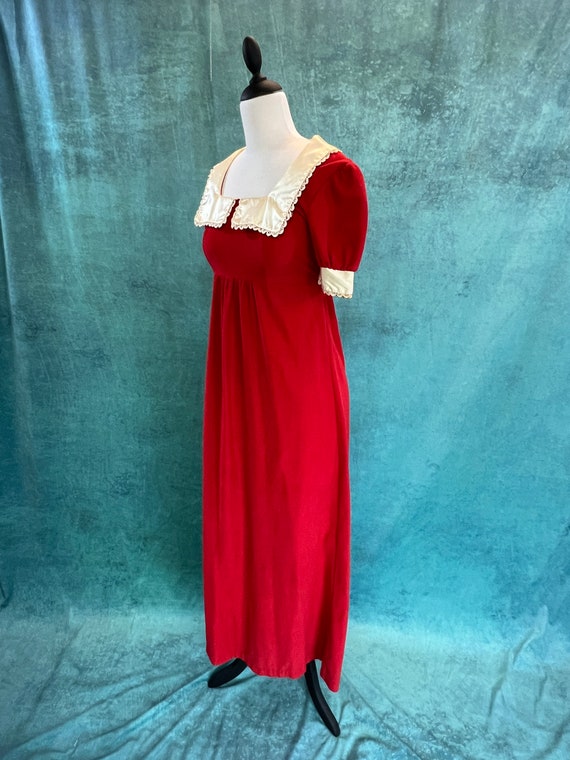 Vintage Long Red Dress JC Penney Loungewear Made … - image 5