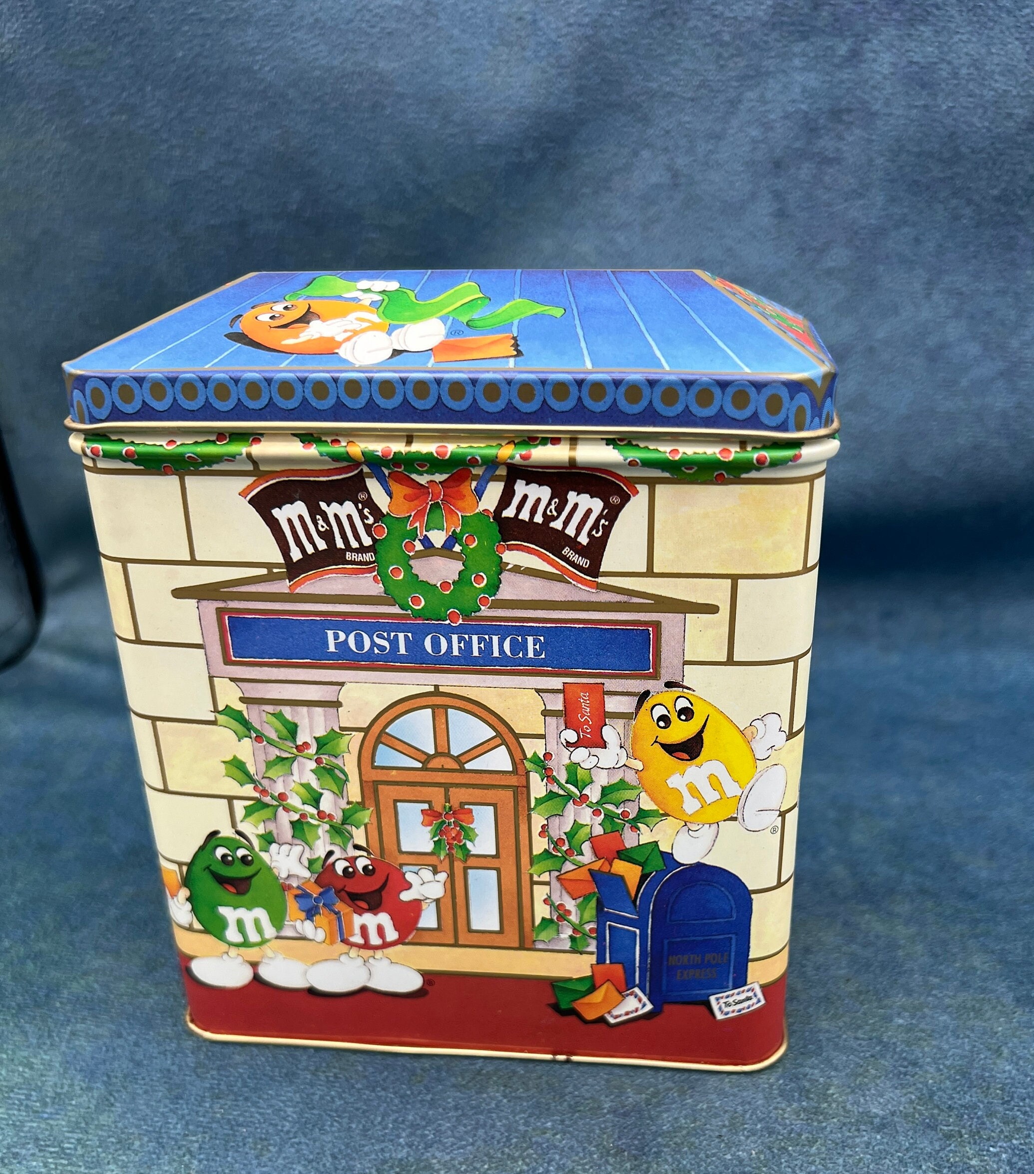 Vintage 1995 M&m's Holiday Post Office Tin: Letters to Santa
