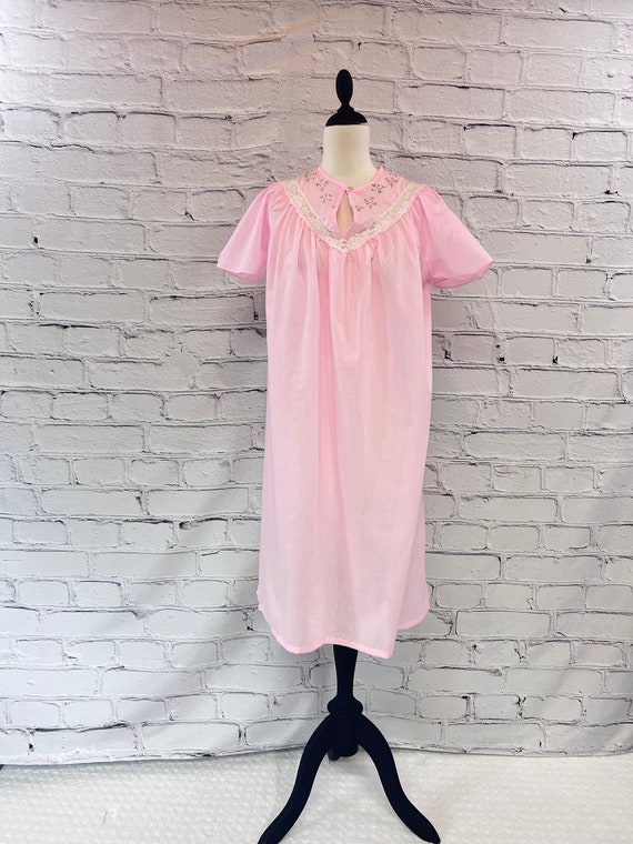 Vintage Nightgown Katz Pink Babydoll - image 1