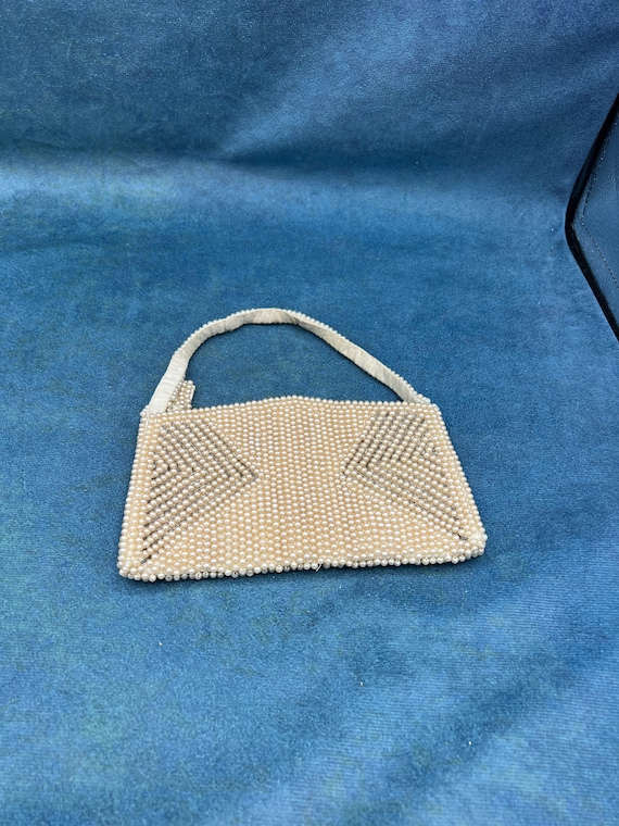 Vintage Beaded Evening Bag Chevron Pattern Made i… - image 2