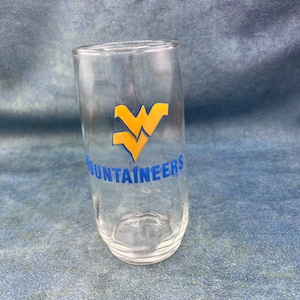 Vintage West Virginia  College Glass Libbey West Virginia University WVU Mountaineers Free Shipping