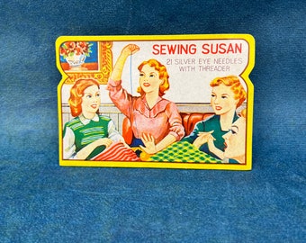 Vintage Sewing Susan Needle and Treader Card