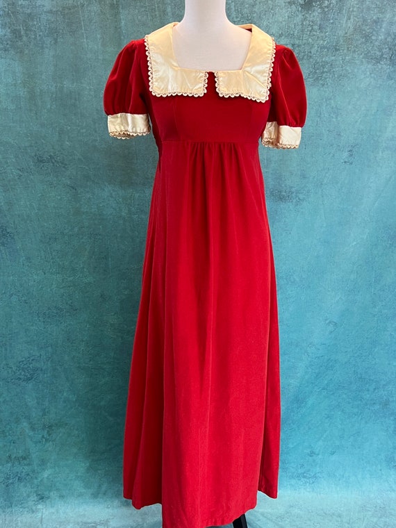 Vintage Long Red Dress JC Penney Loungewear Made … - image 2