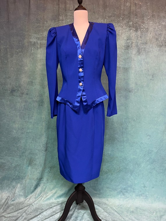 Vintage Rimini Electric Blue Fancy Suit Jacket With Matching - Etsy