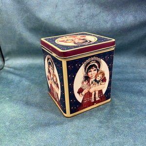 Vintage Jan Hagara Tin: Girl with Doll Lydia, 1984 B&J Art