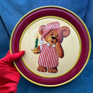 Vintage Teddy Bear Tin - Parco Foods 1987