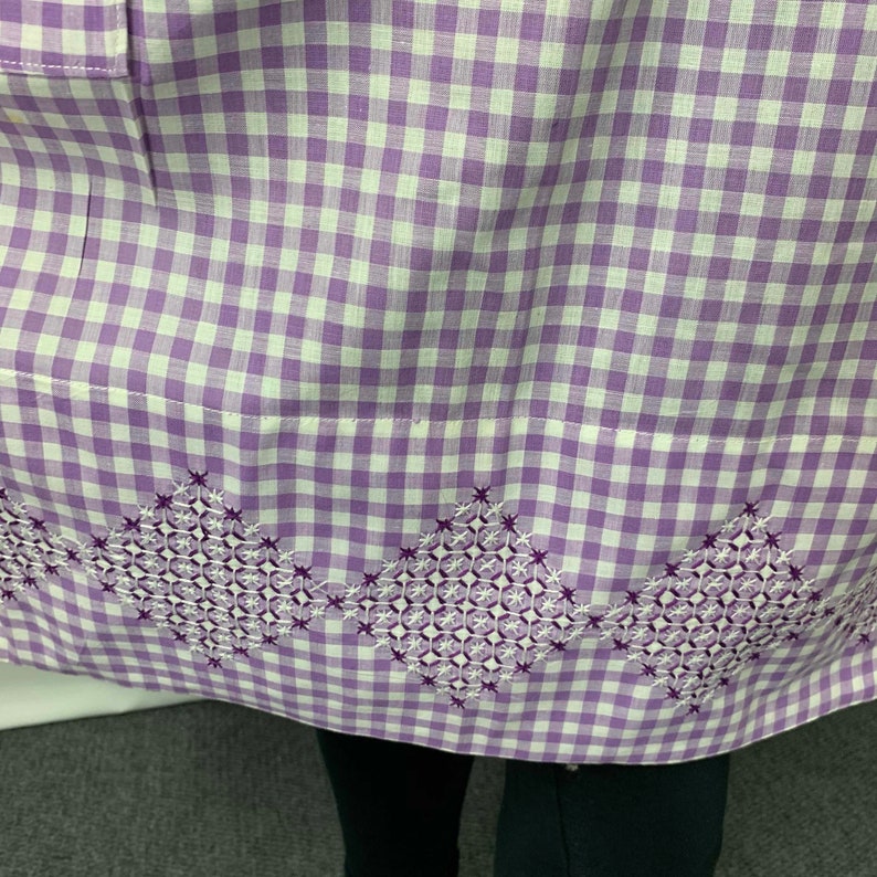 Vintage Purple Gingham Apron