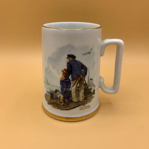 Norman Rockwell Mug: Looking Out to Sea, 1985 Collectible