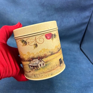 Vintage Helen Barrick Tin: Farm Scene with Horse & Buggy