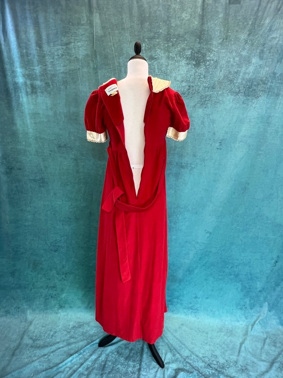 Vintage Long Red Dress JC Penney Loungewear Made … - image 7