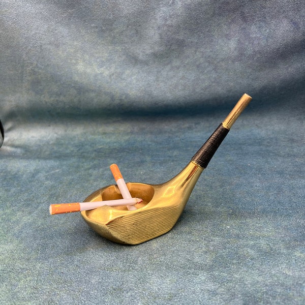 Vintage Ashtray Golf Club Brass